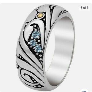 DEVATA Sterling Silver & 18K Gold Gemstone Bali Ring